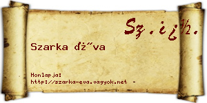 Szarka Éva névjegykártya