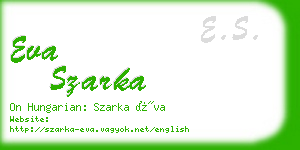 eva szarka business card